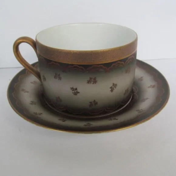 Romantic Gifts Extra Large Tea Cup and Saucer Hand Painted Bavaria Germany Gift - Picture 2 of 5